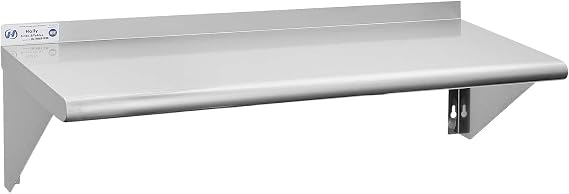 HALLY SINKS & TABLES H Stainless Steel Shelf 18 x 36 Inches, 350 lb, Commercial Wall Mount Floating Shelving for Restaurant, Kitchen, Home and Hotel