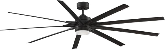 Fanimation Odyn 84 inch Indoor/Outdoor Ceiling Fan with LED CCT Select Light Kit - Dark Bronze with Dark Walnut Blades