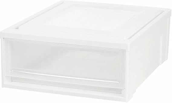 IRIS USA Shallow Box Chest Drawer, White 129770