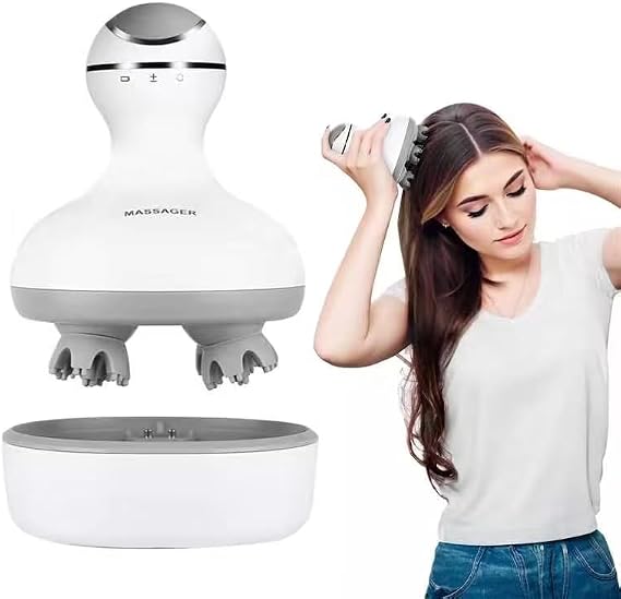Cordless Hair Scalp Massager,Head Massager for Hair Growth,Head Scalp Massager with 84 Massage Nodes,Portable Handheld Head Scratcher, Deep Kneading Stress Relax, Gifts for Mom Dad