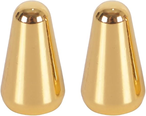 2Pcs ST Guitar Way Pickup Switch Tip Cross Hole ID 4.7 x 3.8mm Metal Toggle Switch Knob Cap for Electric Guitar Replacement Parts Gold