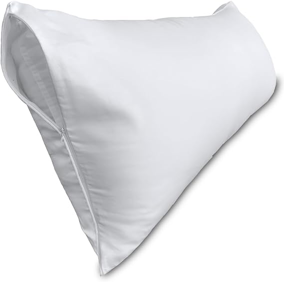 Body Pillow Cover, Precoco 100% Cotton Body Pillow Pillowcase-Premium White Pillow Case with Double Zipper Fitted, Breathable & Ultra Soft/600 Thread Count Covers for Easy Care, 20x54, 1 Pack