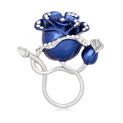 Luxury Gold Plated Enamel Rose Flower Magnetic Eyeglass Holder Clip Brooch Jewelry for Shirt