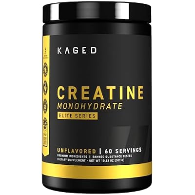 Kaged Creatine Monohydrate Elite Powder | Unflavored | Muscle Building & Recovery | MAXCatalyst for High Absorption | Vegan, Gluten Free, Easily Digestible | Supplements for Men & Women | 60 Servings