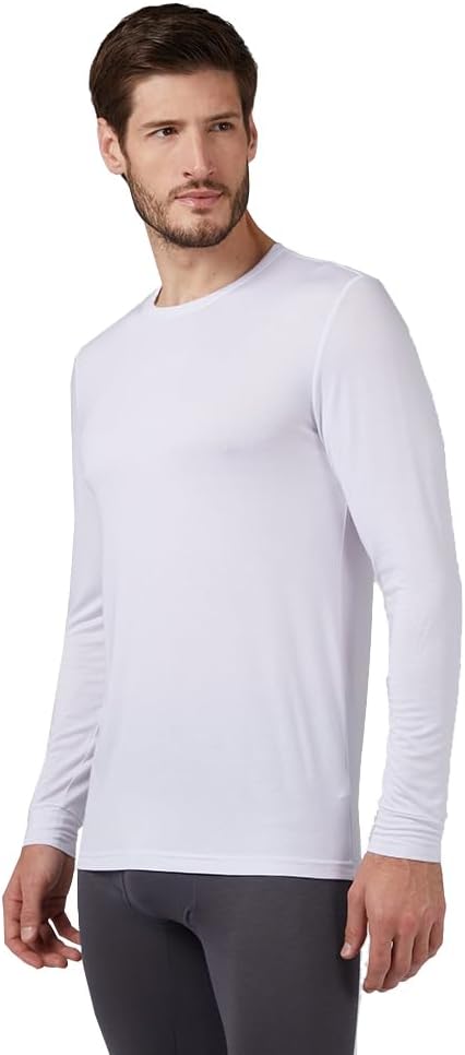 32 Degrees Heat Men's Lightweight Crew Baselayer Top | Form Fitting | Long Sleeve| 4-Way Stretch | Thermal