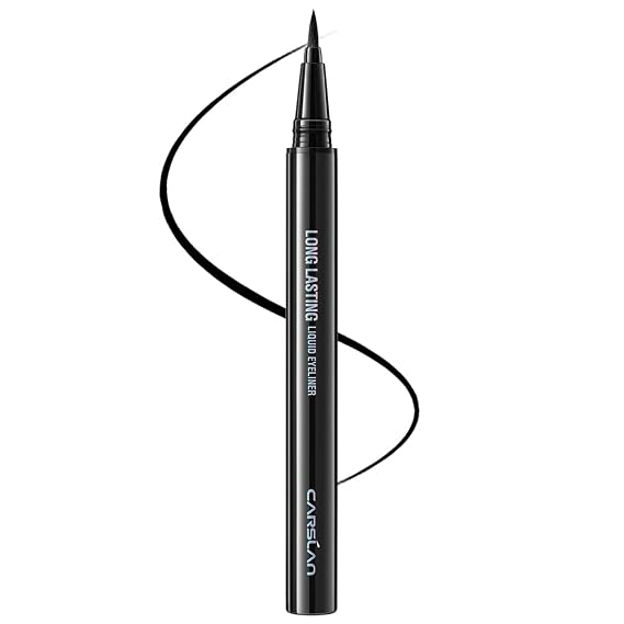 CARSLAN Liquid Eyeliner for 12H Longlasting Waterproof Eye Makeup | Black Eyeliner Liquid Liner, Smudge-Resistant Finish, High Pigmented Eyeliners for Eye Makeup, Black
