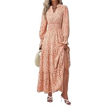 PRETTYGARDEN Women's Floral Maxi Dress 2026 Fall Long Sleeve V Neck A Line Long Flowy Spring Party Boho Dresses
