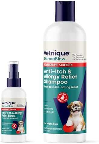 Vetnique Dermabliss Dog Anti-Itch Spray & Oatmeal Shampoo Bundle
