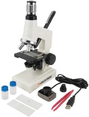 Celestron 44320 Digital Student Microscope Kit, 40x-600x Magnification, White