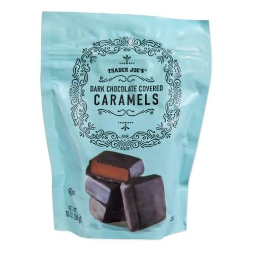 Trader Joes Dark Chocolate Covered Caramels Rich & Chewy Gourmet Candy 2 Pack 10oz  284g Each