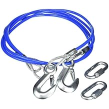 Roadmaster 645 Pair of Straight Safety Single Hook Cables Compatible with Tow Bars & Towed Vehicles | 64" Long | 8,000 lb Capacity Per Pair | Heavy-Duty Safety Connection During Towing