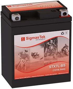 SigmasTek STX7L-BS SLA Battery Compatible With Kawasaki 250CC TU250X, 2009-2017 Motorcycle Battery Replacement