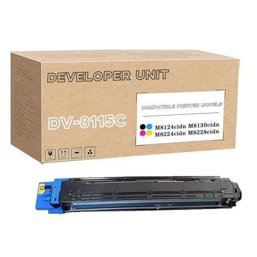 DV-8115 Compatible for Kyocera DV-8115K DV-8115C DV-8115M DV-8115Y Developer Unit, Work with ECOSYS M8124cidn M8130cidn M8224cidn M8228cidn Printer Cyan