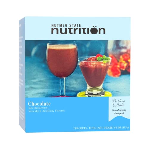 Nutmeg State Nutrition - Pudding or Shake, Low Calories, 15g Protein, Low Fat, 7 Servings Per Box Chocolate