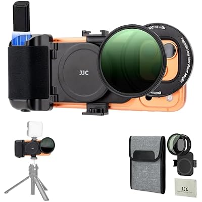 67mm Variable ND2-128 ND Filter Mount Kit with Magnetic Phone Camera Grip & Storage Pouch for iPhone 17 Air 16 15 14 Pro Max Accessories,Neutral Density Lens Filter Adapter Set w Cold Shoe & 14Hole