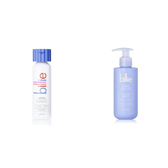 Billie Whipped Shave Cream - Lavender & Bergamot Scent - 6.5 fl oz & V Smooth - Shave Gel + Cleanser for Pubic Hair & Skin - pH-Balanced - Fragrance-Free