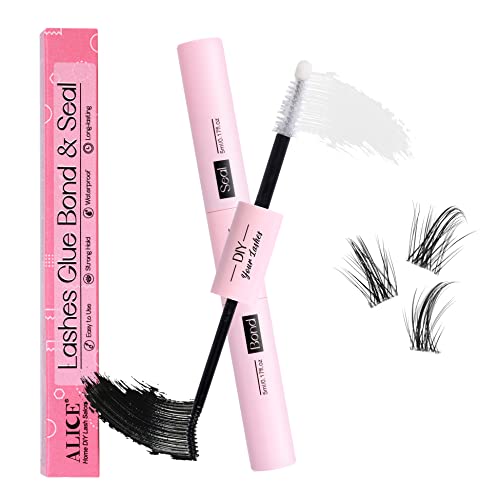 ALICE Lash Bond and Seal, Cluster Lashes Glue for DIY Eyelash Extensions, Super Strong Hold No-Latex Waterproof Adhesive Eyelash Extension Glue 10ml