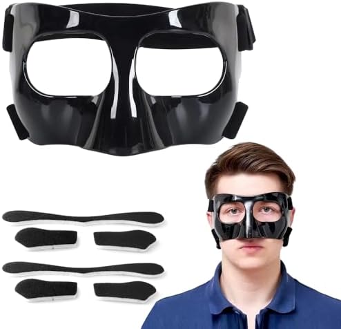 Basketball Face Mask,Nose Guard For Broken Nose,Sports Mask For Men Women,Suitable For Soccer,Basketball,Baseball