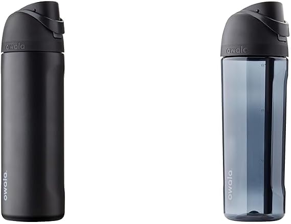 Owala FreeSip 24-oz Insulated Stainless Steel and 25-oz Tritan Plastic Water Bottles with Straw and Push-Button Lid