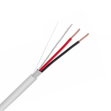 Shielded Alarm Control Cable, 22 AWG 2 Conductors (7 Strand) Riser Alarm Cable, 125ft, Full Copper, for Fire/Sound/Security Burglar Station Wire Security by InstallerCCTV