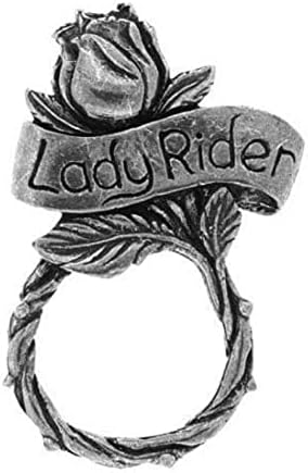 LADY RIDER SUNGLASS HOLDER BIKER PIN MOTORCYCLE VEST JACKET, SILVER, 3 inch