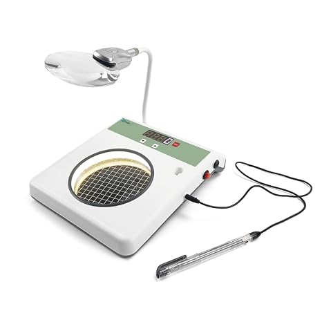 Digital Colony Counter, High-Sensitivity Probe Pen with Audible Feedback, Adjustable Side Illumination, Counting Correction Function, 3X/6X Magnification for Petri Dish Colony Counting