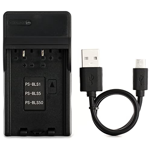 Norifon BLS-1 USB Charger for Olympus E-400, E-420, E-450, E-600, E-620, E-M10, E-P1, E-P2, E-P3, E-PL1, E-PL2, E-PL3, E-PL5, E-PL6, E-PL7, E-PM1, E-PM2, Stylus 1, 1s Camera and More