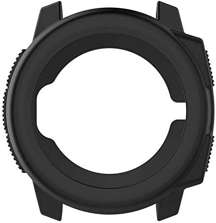 FitTurn Case for Garmin Instinct Watch - Slim Designer Sleeve Protector, Anti-Scratch Bezel, Silicone Band Cover (Black)