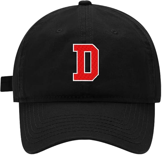 Mens Baseball Caps Embroidered Athletic Letter D Adjustable Dad Hat Washed Cotton