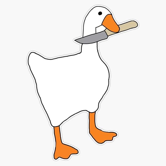 Duck Holding A Knife Sticker Vinyl Waterproof Sticker Decal Car Laptop Wall Window Bumper Sticker 5"