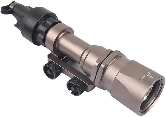 Scout M951 Mini Flashlight Torch Light,280 Lumens LED White Light Strong Flashlight,With Remote Pressure Switch Momentary Mode & Replaceable Mounting Tail Cap Base Constant Mode,For 20mm Rail,Tan