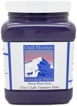 Chalk Style All-in-One Paint: Eco-friendly, matte finish for furniture, home decor, cabinets, and crafts. Low voc and odor. 32oz #43 Deep Plum Seas