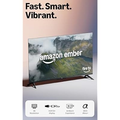 Amazon Ember 55" 4-Series with Fire TV (newest model), 4K Ultra HD smart TV with Alexa Remote, HDR10+, fast processor, Dolby Audio, Ambient Experience, free and live TV, find shows faster with Alexa+