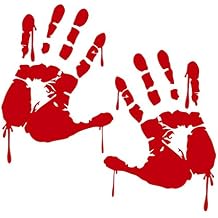 Hand Prints Bloody NOK Decal Vinyl Sticker |Cars Trucks Walls Laptop|Red|4.3 x 3.0 in|NOK1347