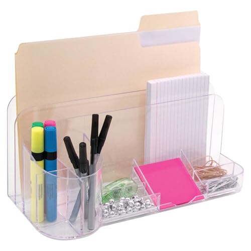 Desktop Organizer, 9 Compartments, Clear