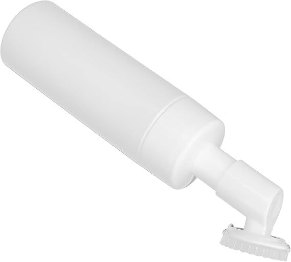 Foaming Mousse Bottle, Plastic Refillable Brush foaming Dispenser Bottles with Silicone Brush Foam Pump Bottle for Soap Facial Cleanser (100ml)