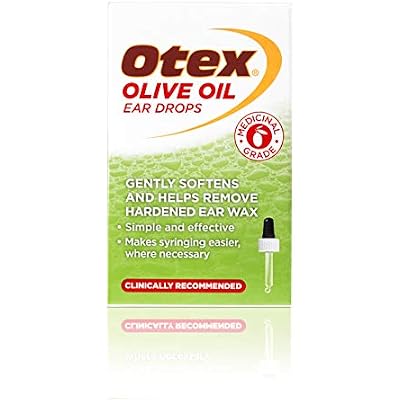 Otex Olive Oil Ear Drops For Natural, Gentle Removal of Excessive, Hardened Ear Wax. Bottle with Dropper Applicator, 10 ml Pack of 1