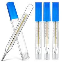 Glass Cuban Temperature Thermometers: Thermometers for Fever - Old Fashioned Axillary & Oral Thermometer for Adults Kids Elderly C & F