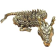 Brass Dragon Statue, Flexibility to Change Shape Dragon Statue.Chinese Brass Decor.Home Office Desk Decoration(SW906)