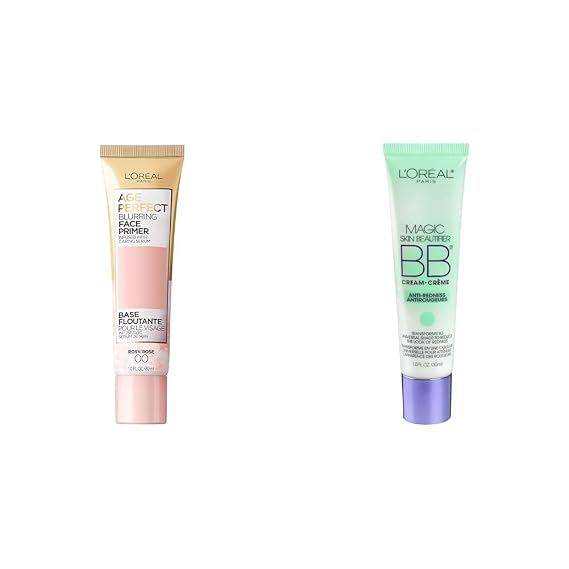 L'Oreal Paris Age Perfect Face Primer and Magic Skin Beautifier BB Cream Tinted Moisturizer with Color Transforming Pigments, 1 fl oz