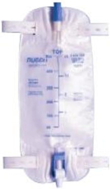 Teleflex Medical Inc Teleflex Easy-Tap Leg Bag, Medium, 19 oz, 500 ml, 18 Tubing, Anti-Reflux Valve, Cloth Straps, Easy Flip Drain (Pack of 5), White