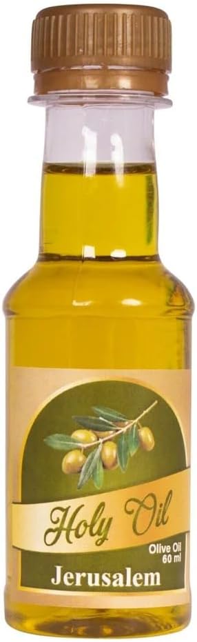 Holy Virgin Olive Oil Bottle from Jerusalem Holy Land for House Blessing Anointing & Prayer Altar Lamp Blessed in Church of the Holy Sepulcher Christian Gift 2.02 fl.oz/60ml
