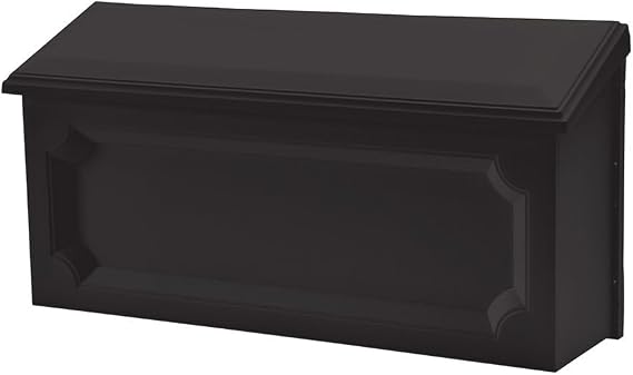 Architectural Mailboxes Windsor Plastic Wall Mount Mailbox, Black, Small