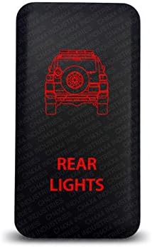 CH4x4 Push Switch for Toyota FJ Cruiser 12V 3Amp - Rear Lights Symbol - Red LED