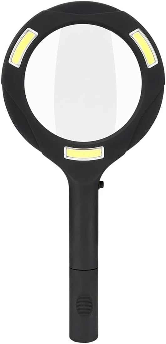 Microscope Kit Handheld 3X Illuminated Magnifier Microscope with 3 LED Microscope Lens Adapters