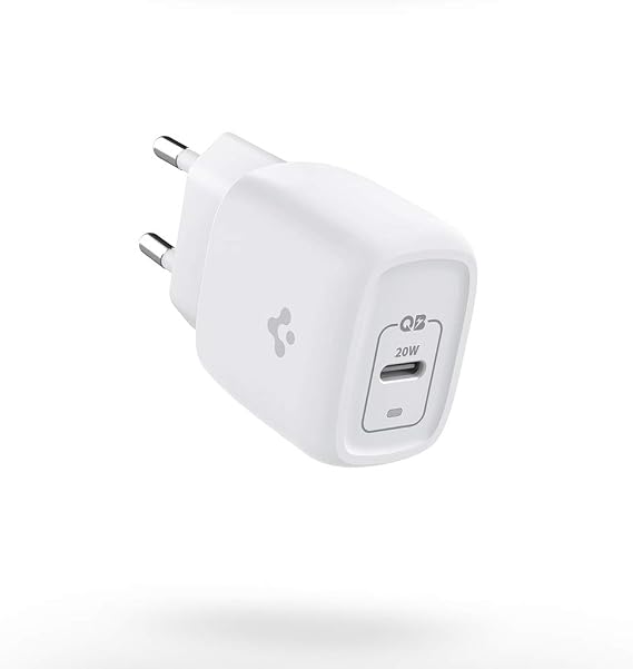 Spigen 20W USB-C Mini Hızlı Şarj Aleti / Şarj Isısını Düşürür GaN Pro Akım Korumalı Güç Adaptörü iPhone & Android & iPad Type-C Beyaz - ACH02071 (Spigen TR Garantili)