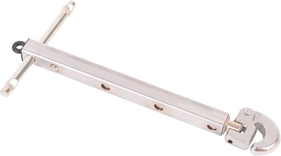 Telescoping Basin Wrench - Adjustable 3/8" to 1-1/4" Capacity Jaw with 11" - 17 " Extendable Handle - Increase Access in Tight Under Sink Applications - Complete with 1 Roll of Plumber Tape