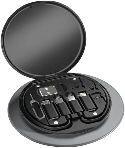 polham mobile 6in1 60W Type C, Micro ve İphone Lightning Kablolu, Dönüştürücü, Sim Aparatlı Seyahat Seti Siyah