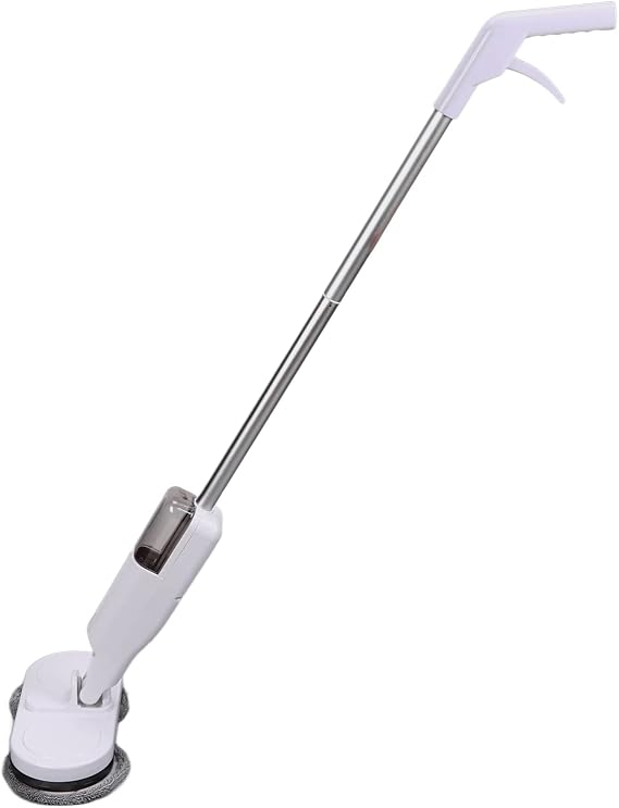 Electric Mop, USB Floor Cleaner Quiet Cleaning Cordless Spin Mop with 4 Mop Cloth, Wet Dry Dual Use Mop Powerful Cordless Mop for, Hardwood, Tile Floors, Laminate Floors
