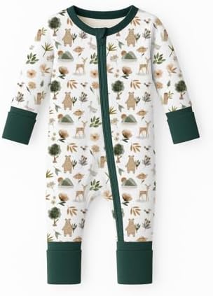ITSY BITSY BOUTIQUE Viscose Bamboo Baby Pajamas - Boys and Girls Footie Sleeper Convertible 2-Way Zipper Sleeper